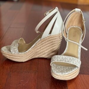Michael Kors Logo Wedged Sandals